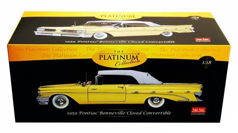 【1/18】サンスター プラチナム 1959 ポンティアック ボンネビル 1959 Pontiac Bonneville Closed Convertible - Escala 1:18 - Sun